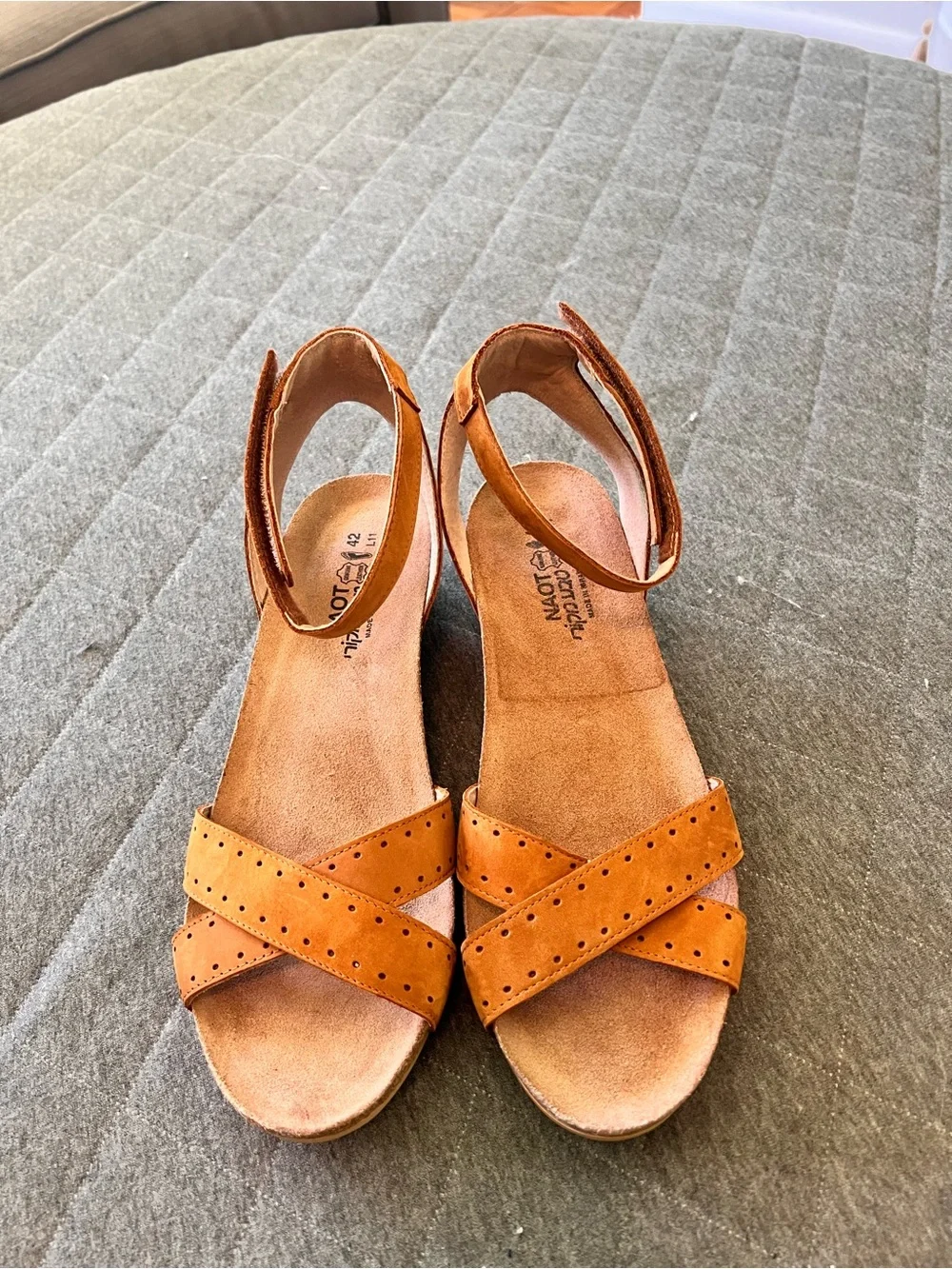 NAOT SZ 42 US 11 Wand Wedge Sandals Orig $170 Excellent Lightly Used Cond